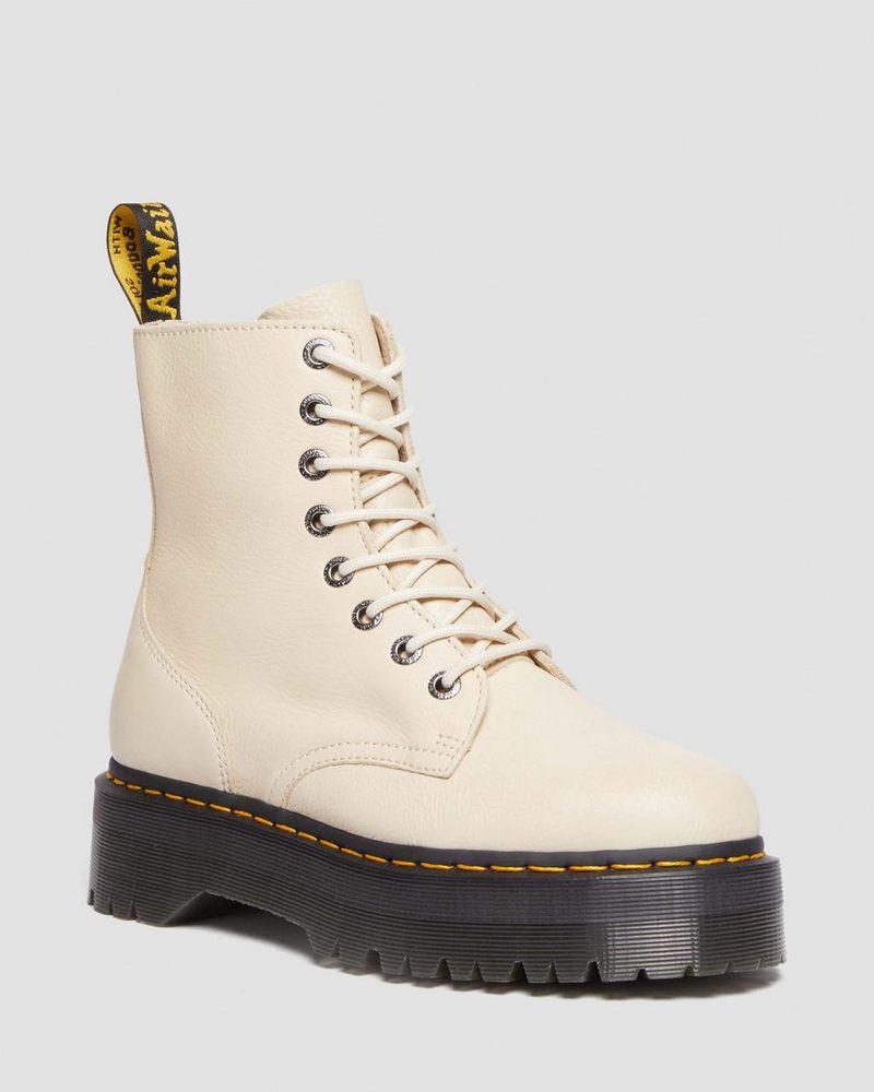 Dr Doc Martens Jadon III Boot Pisa Cuero Platforms (Pisa) Beige | JS81-L0LH