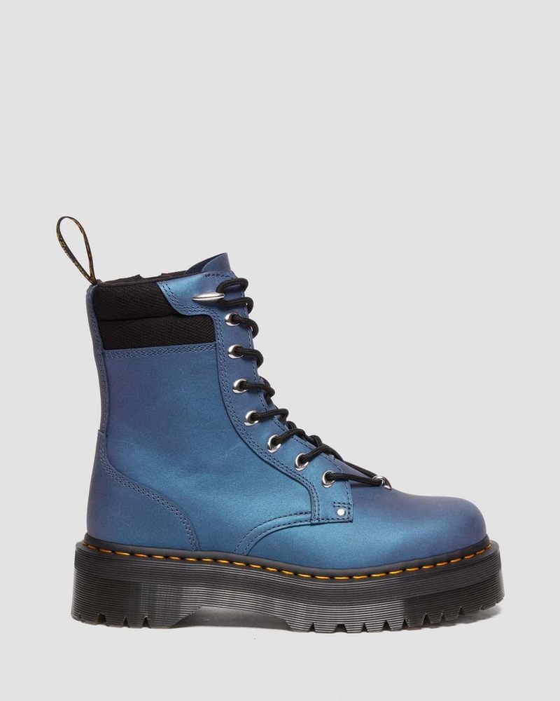 Dr Doc Martens Jadon II Boot Hardware Pull Up Cuero Platforms (Pull Up Shift) Azules Oscuro | UL11-U0GE