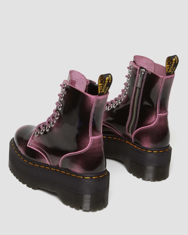 Dr Doc Martens Jadon Max Boot Distressed Cuero Platforms (Arcadia) Rosas | NK81-D9NF