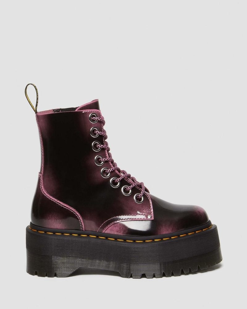 Dr Doc Martens Jadon Max Boot Distressed Cuero Platforms (Arcadia) Rosas | NK81-D9NF