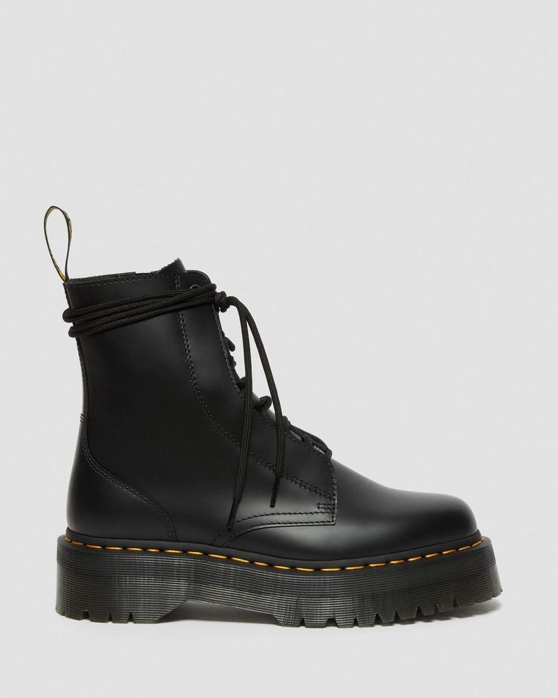 Dr Doc Martens Jarrick Smooth Cuero Plataforma Boots (Smooth Cuero) Negros | LG21-O5UF