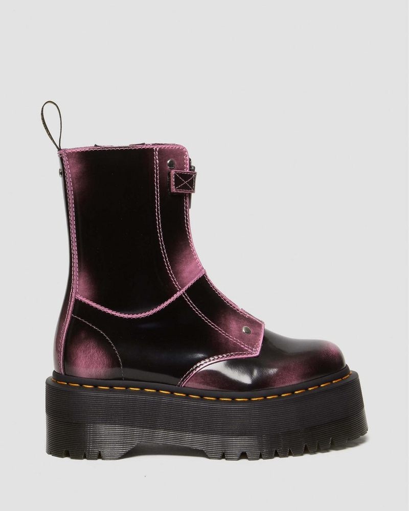 Dr Doc Martens Jetta Hi Max Distressed Cuero Plataforma Boots (Arcadia) Rosas | PR80-Y9JK