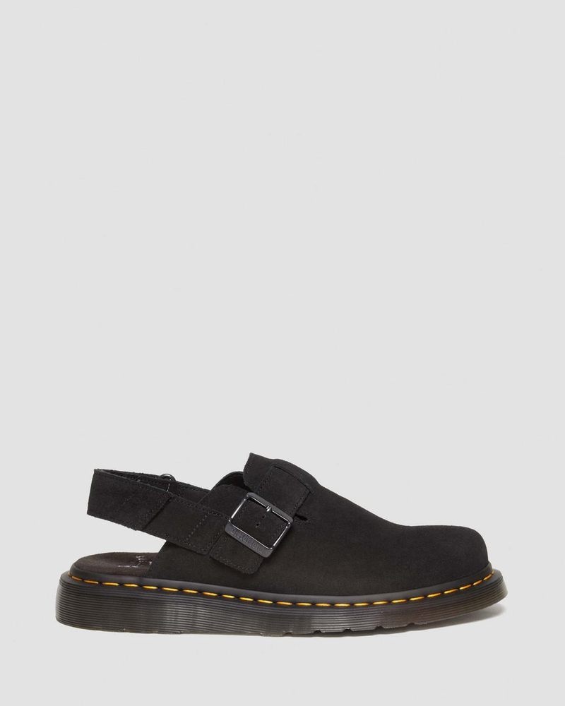 Dr Doc Martens Jorge II Gamuza Destalonadas Mules (E.H.Gamuza) Negros | HW05-E5CL