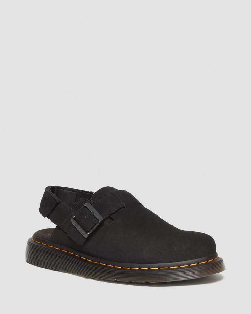 Dr Doc Martens Jorge II Gamuza Destalonadas Mules (E.H.Gamuza) Negros | HW05-E5CL