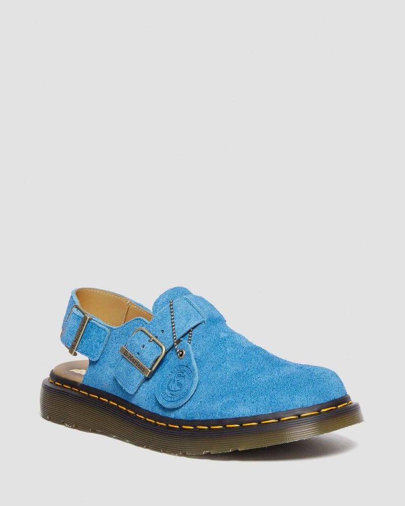 Dr Doc Martens Jorge Made in England Gamuza Destalonadas Mules (Repello Calf Gamuza (Gum Oil)) Azules | KA10-O8UR