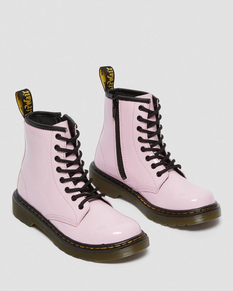 Dr Doc Martens Junior 1460 Charol Cuero Encaje Up Boots (Charol Cuero) Rosas | WV14-U7KX