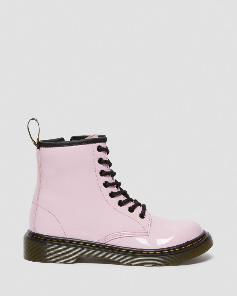 Dr Doc Martens Junior 1460 Charol Cuero Encaje Up Boots (Charol Cuero) Rosas | WV14-U7KX