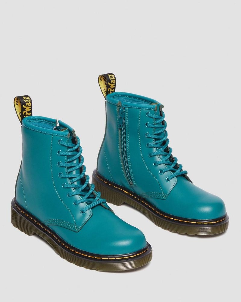 Dr Doc Martens Junior 1460 Cuero Encaje Up Boots (Romario) Verdes | IY84-M4HB