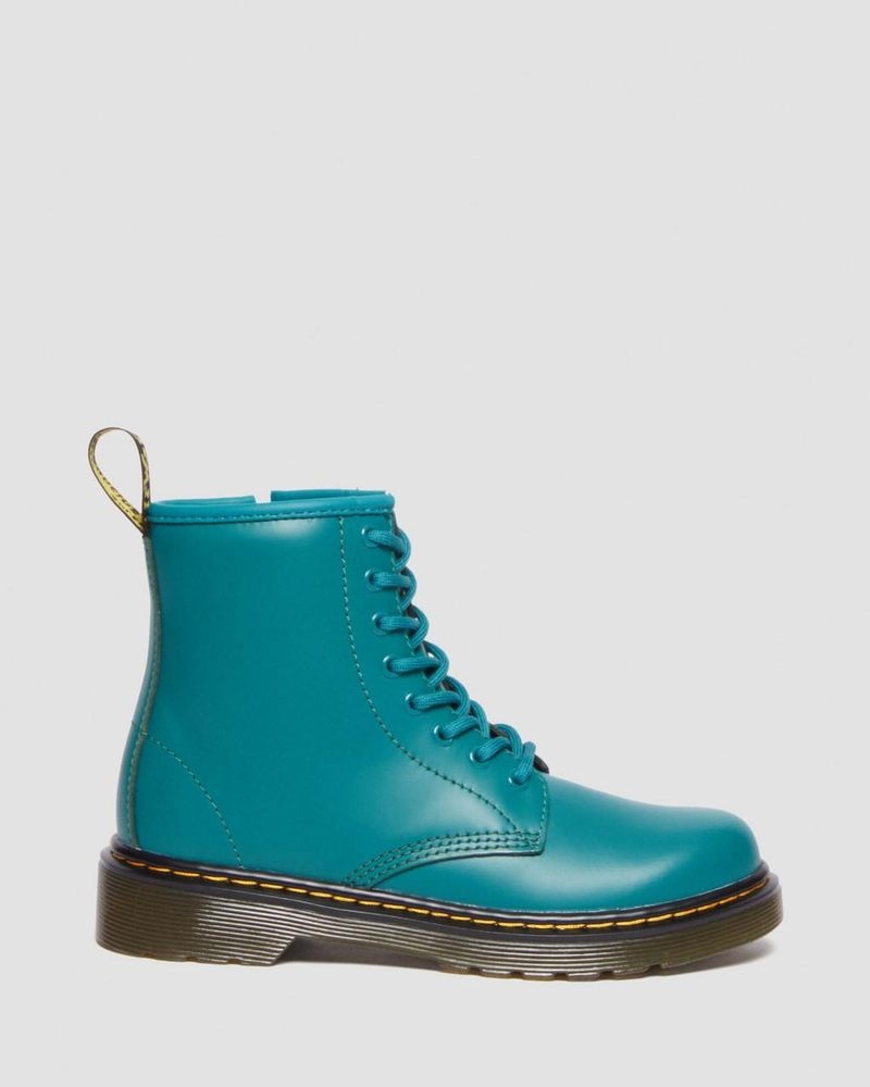 Dr Doc Martens Junior 1460 Cuero Encaje Up Boots (Romario) Verdes | IY84-M4HB