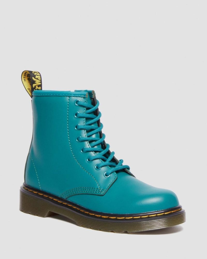 Dr Doc Martens Junior 1460 Cuero Encaje Up Boots (Romario) Verdes | IY84-M4HB