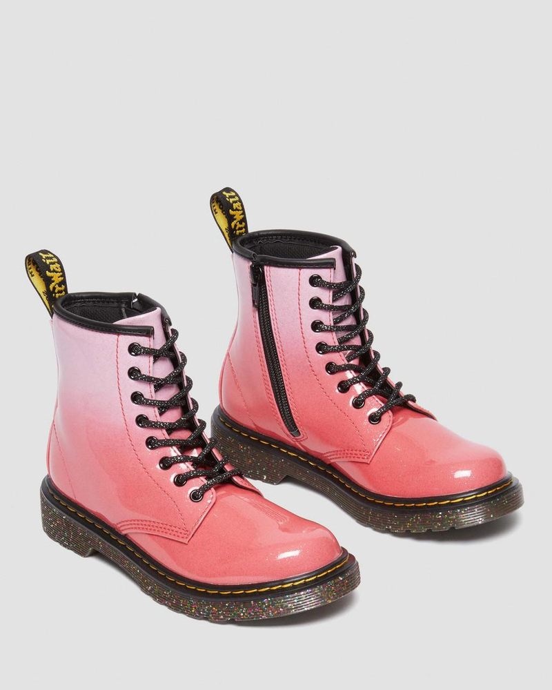 Dr Doc Martens Junior 1460 Gradient Glitter Cuero Encaje Up Boots Rosas | VG51-E6AD