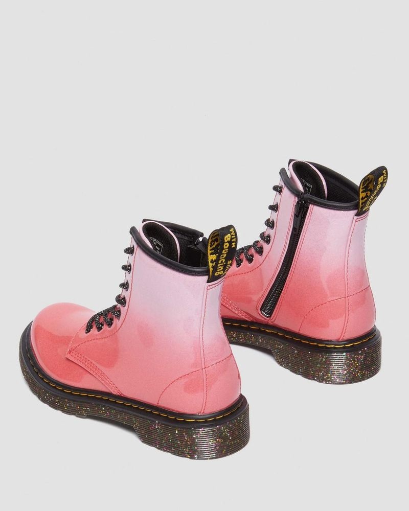 Dr Doc Martens Junior 1460 Gradient Glitter Cuero Encaje Up Boots Rosas | VG51-E6AD