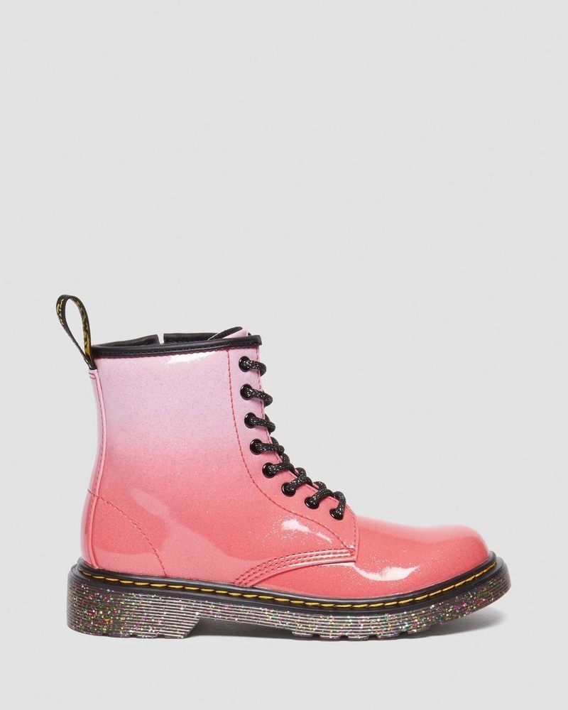 Dr Doc Martens Junior 1460 Gradient Glitter Cuero Encaje Up Boots Rosas | VG51-E6AD