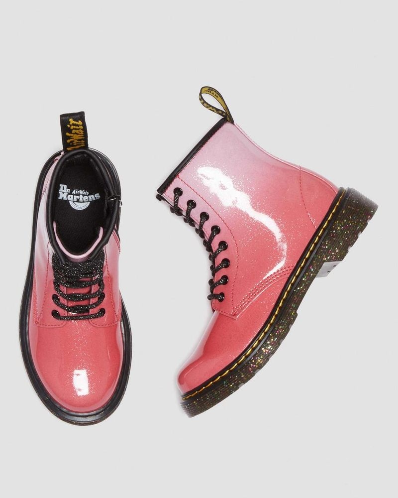 Dr Doc Martens Junior 1460 Gradient Glitter Cuero Encaje Up Boots Rosas | VG51-E6AD