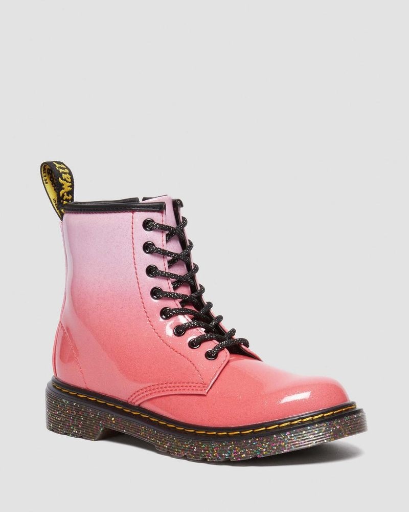 Dr Doc Martens Junior 1460 Gradient Glitter Cuero Encaje Up Boots Rosas | VG51-E6AD