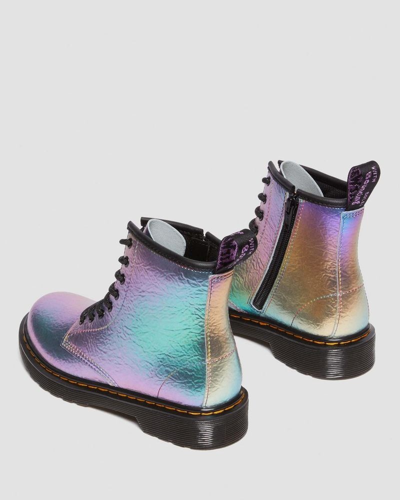 Dr Doc Martens Junior 1460 Rainbow Crinkle Cuero Encaje Up Boots (Rainbow Crinkle) Multi | LQ78-A0NO