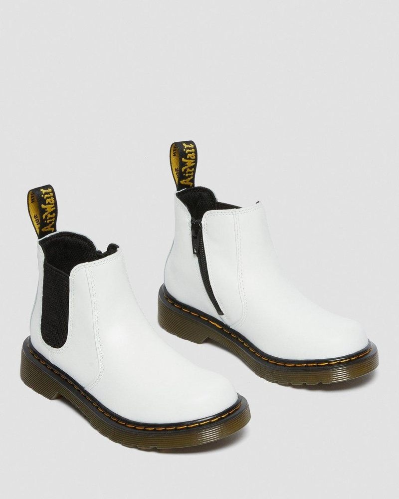 Dr Doc Martens Junior 2976 Cuero Chelsea Boots (Romario) Blancos | ZY90-I0DQ