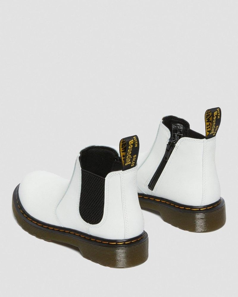 Dr Doc Martens Junior 2976 Cuero Chelsea Boots (Romario) Blancos | ZY90-I0DQ