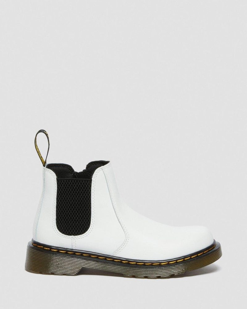 Dr Doc Martens Junior 2976 Cuero Chelsea Boots (Romario) Blancos | ZY90-I0DQ