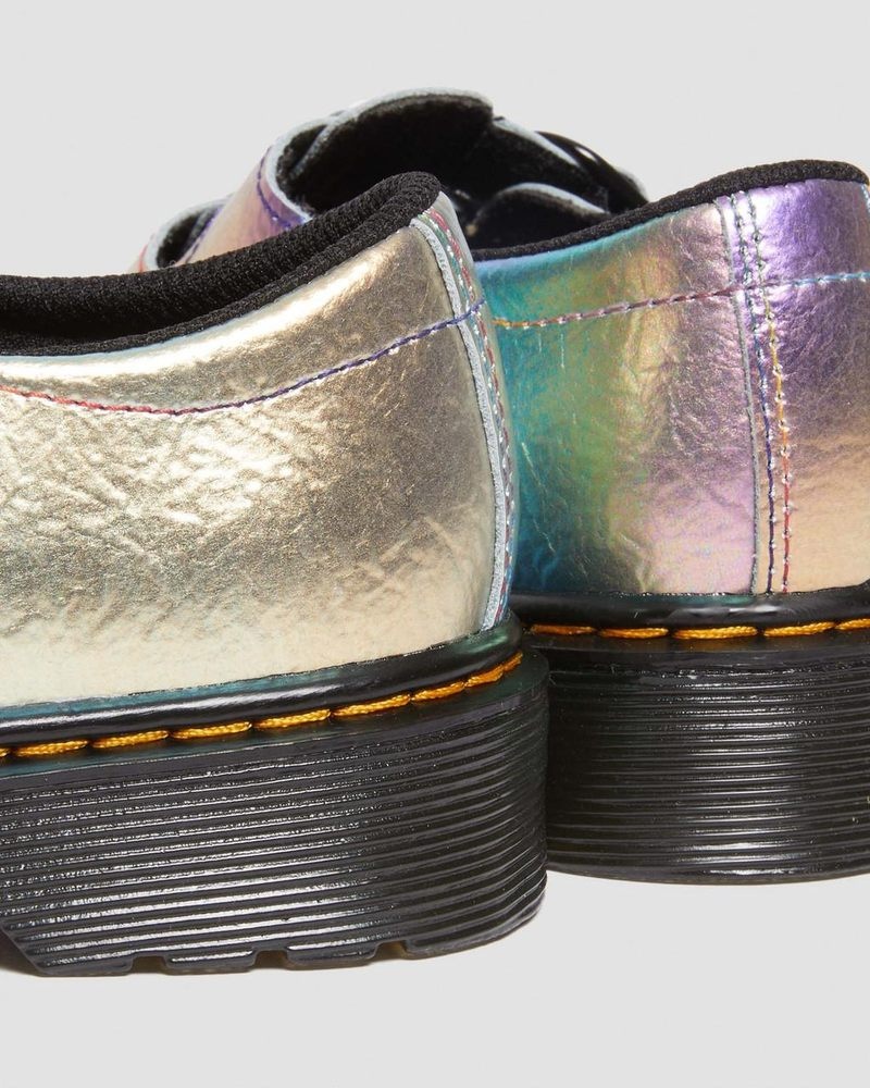 Dr Doc Martens Junior 8065 Rainbow Crinkle Cuero Mary Jane Shoes (Rainbow Crinkle) Multi | UZ08-N4IU