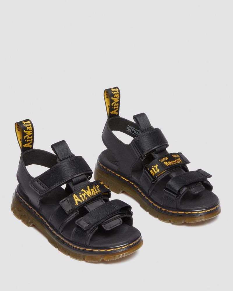 Dr Doc Martens Junior Callan Casuales Sandals (Extra Tough 50/50+Rubbery) Negros | XD79-C7SI