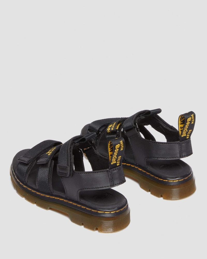 Dr Doc Martens Junior Callan Casuales Sandals (Extra Tough 50/50+Rubbery) Negros | XD79-C7SI