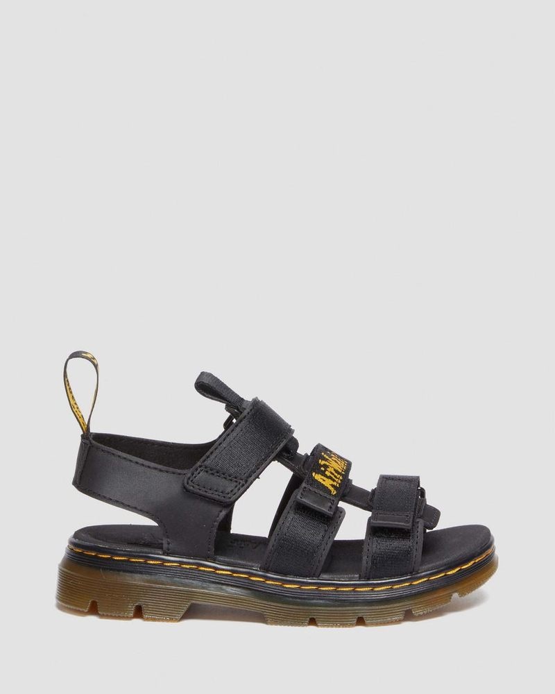 Dr Doc Martens Junior Callan Casuales Sandals (Extra Tough 50/50+Rubbery) Negros | XD79-C7SI