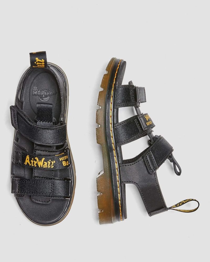 Dr Doc Martens Junior Callan Casuales Sandals (Extra Tough 50/50+Rubbery) Negros | XD79-C7SI