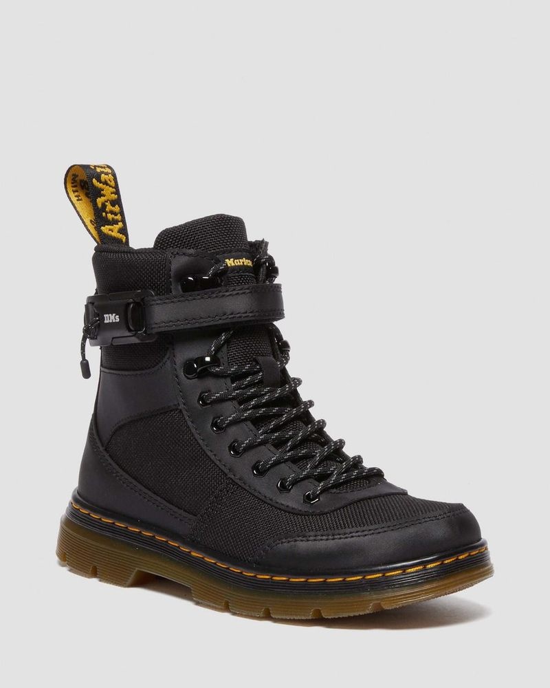 Dr Doc Martens Junior Combs Tech Extra Tough Poly Casuales Boots (Extra Tough 50/50+Rubbery) Negros | VT42-N6VE