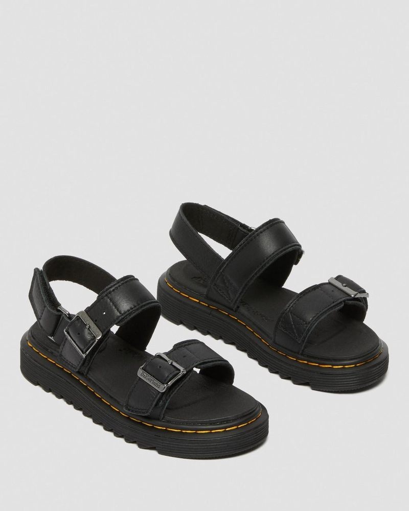 Dr Doc Martens Junior Kyle Cuero Sandals Negros | TK11-N4FH