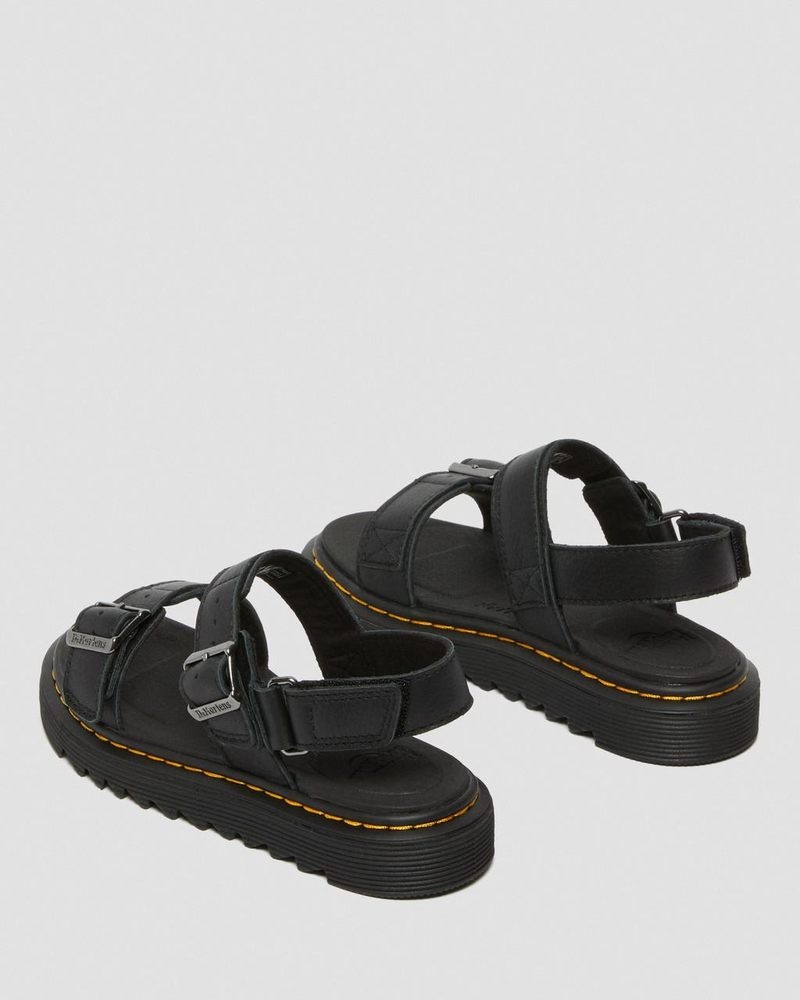 Dr Doc Martens Junior Kyle Cuero Sandals Negros | TK11-N4FH