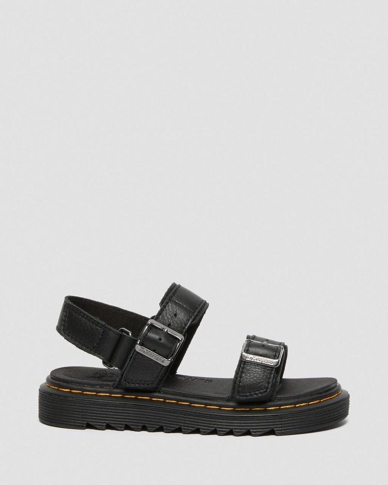 Dr Doc Martens Junior Kyle Cuero Sandals Negros | TK11-N4FH