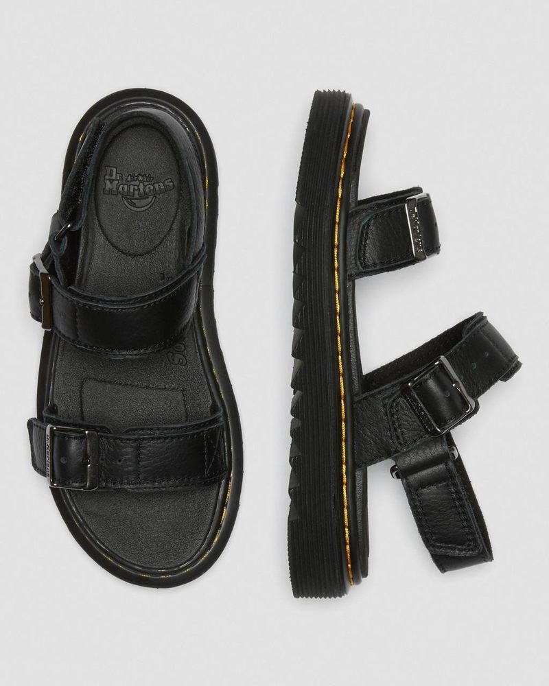 Dr Doc Martens Junior Kyle Cuero Sandals Negros | TK11-N4FH