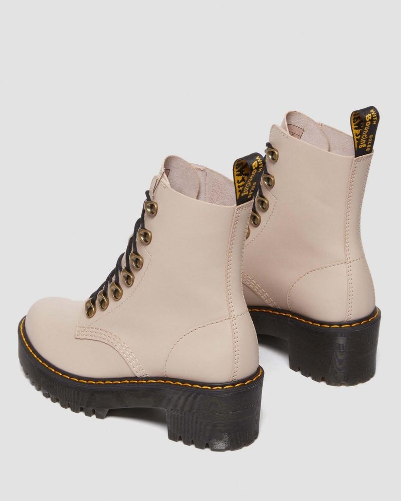 Dr Doc Martens Leona - Sendal Cuero Tacón Boots (Sendal) Vintage Taupe | VA24-S8IZ