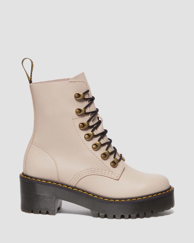 Dr Doc Martens Leona - Sendal Cuero Tacón Boots (Sendal) Vintage Taupe | VA24-S8IZ