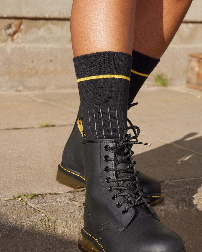 Dr Doc Martens Ligeros Organic Algodon Blend Socks (Organic Algodon Blend) Negros | YY00-L0GS