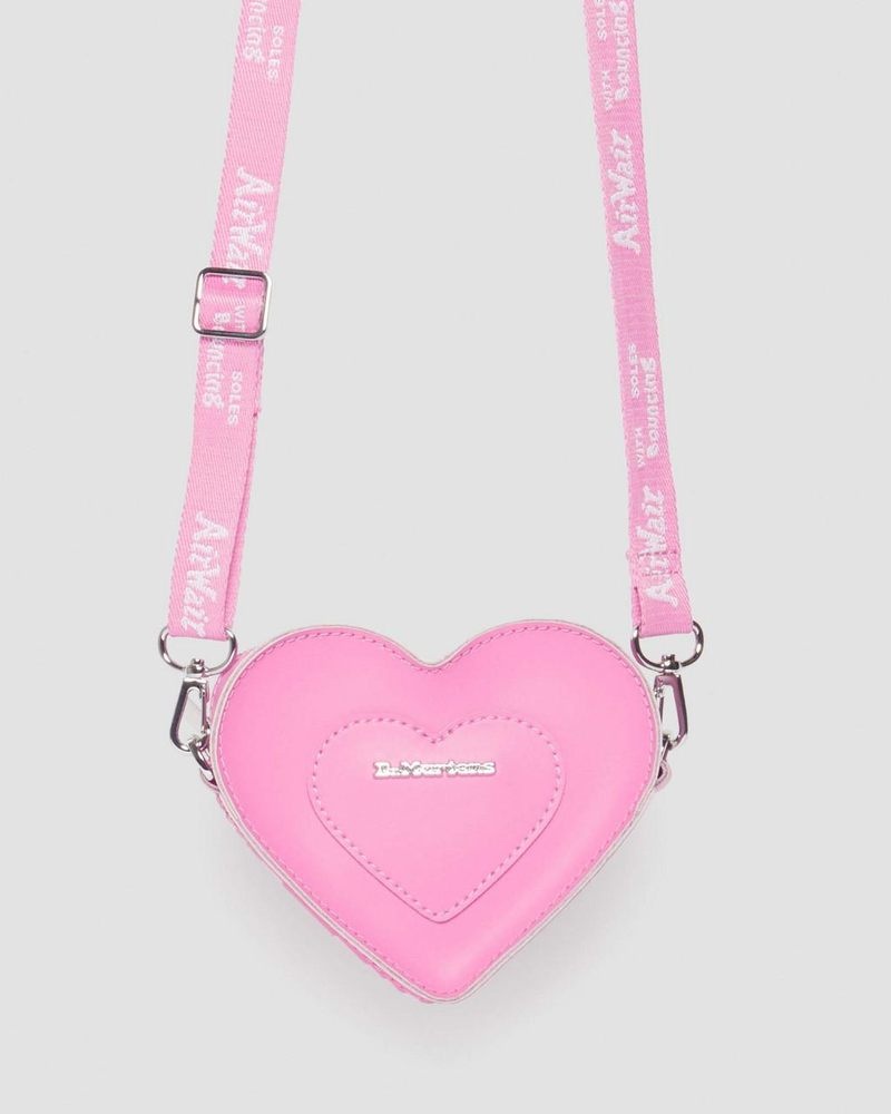 Dr Doc Martens Mini Heart Shaped Cuero Bag (Kiev) Rosas | ZB30-Y3BP