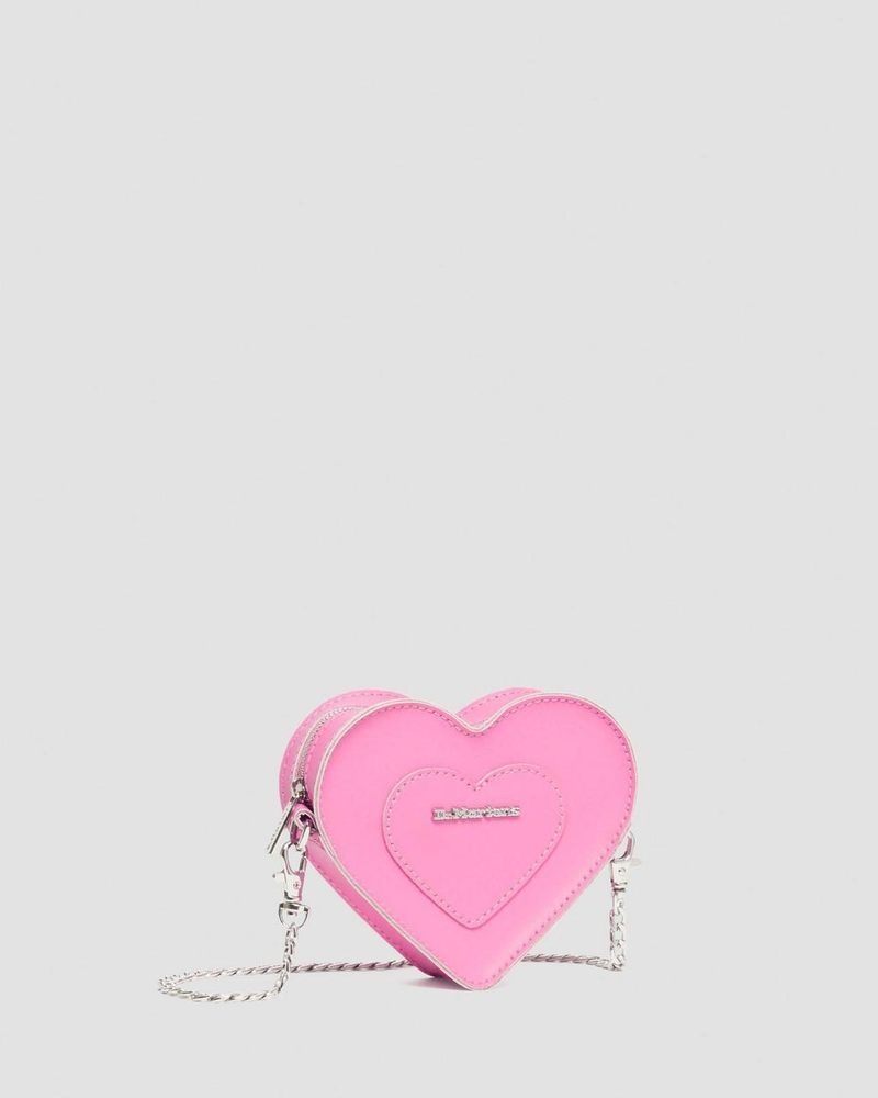 Dr Doc Martens Mini Heart Shaped Cuero Bag (Kiev) Rosas | ZB30-Y3BP