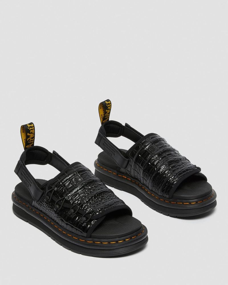 Dr Doc Martens Mura Suicoke Croco Cuero Sandals (New Vibrance Croco) Negros | OJ96-A8WI