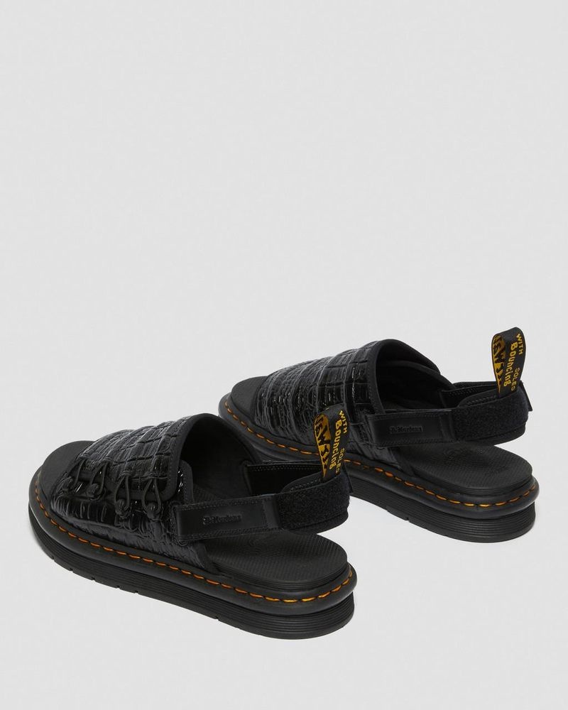 Dr Doc Martens Mura Suicoke Croco Cuero Sandals (New Vibrance Croco) Negros | OJ96-A8WI