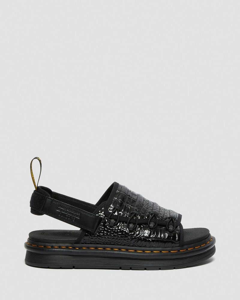 Dr Doc Martens Mura Suicoke Croco Cuero Sandals (New Vibrance Croco) Negros | OJ96-A8WI