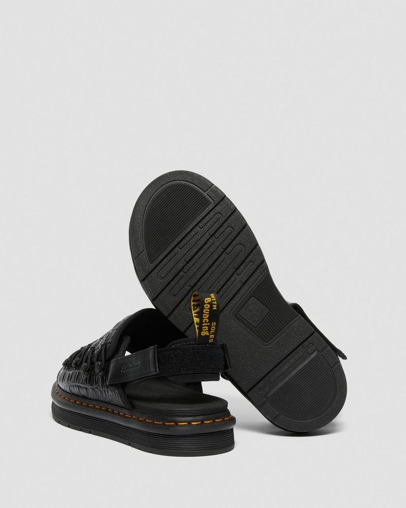 Dr Doc Martens Mura Suicoke Croco Cuero Sandals (New Vibrance Croco) Negros | OJ96-A8WI