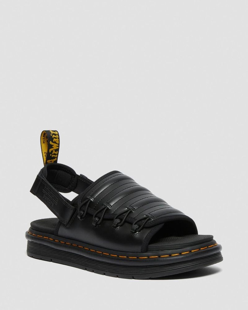 Dr Doc Martens Mura Suicoke Cuero Sandals Negros | UZ63-K8FW