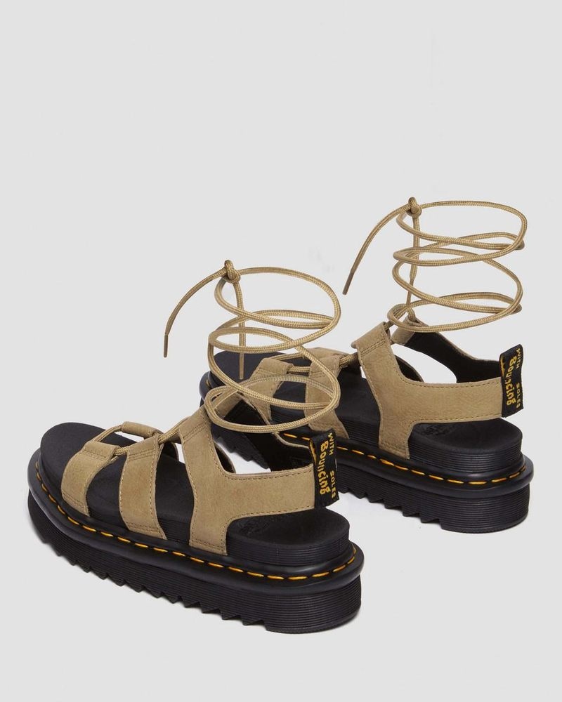 Dr Doc Martens Nartilla Tumbled Nubuck Cuero Gladiator Sandals (Tumbled Nubuck) Savannah Tan | SD44-A7MJ