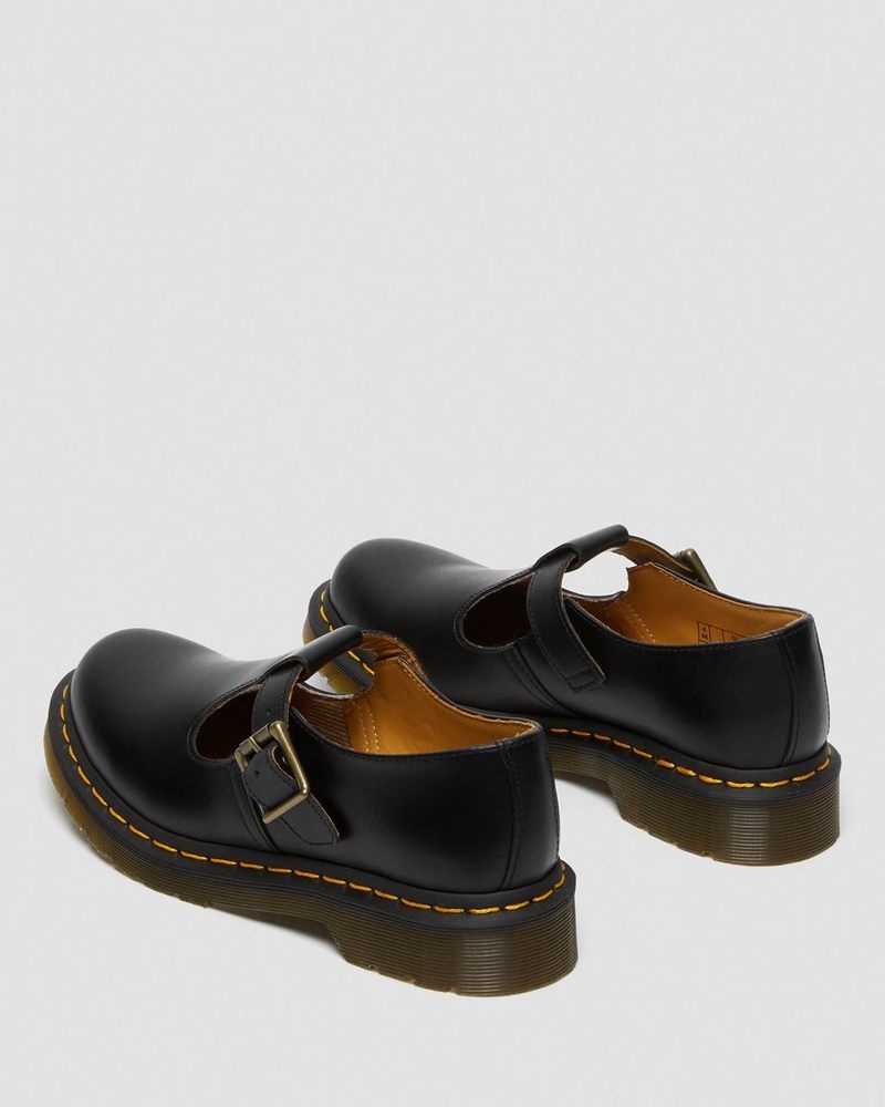 Dr Doc Martens Polley Smooth Cuero Mary Janes (Smooth Cuero) Negros | MY90-G3LS