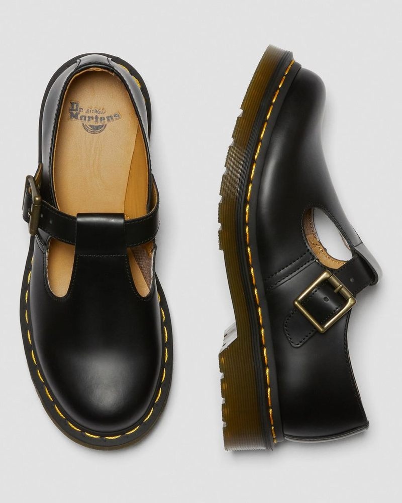 Dr Doc Martens Polley Smooth Cuero Mary Janes (Smooth Cuero) Negros | MY90-G3LS