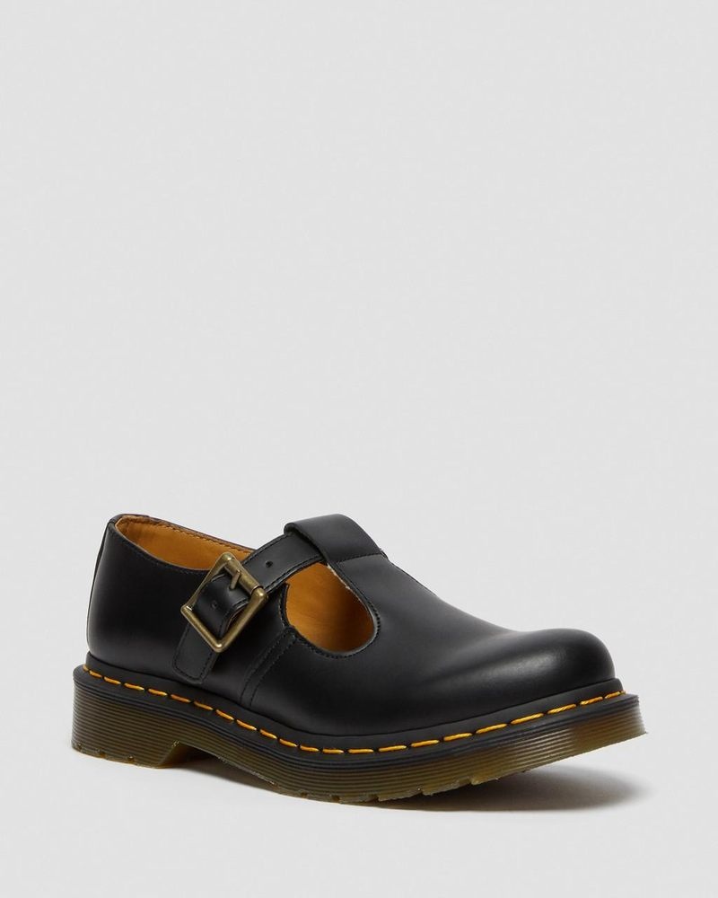 Dr Doc Martens Polley Smooth Cuero Mary Janes (Smooth Cuero) Negros | MY90-G3LS