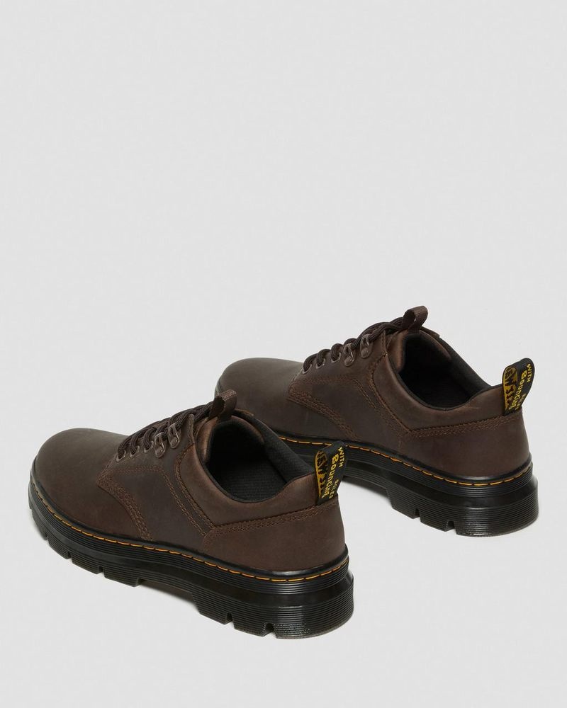 Dr Doc Martens Reeder Crazy Horse Cuero Utility Shoes (Crazy Horse) Marrom Oscuro | MZ47-L7DL