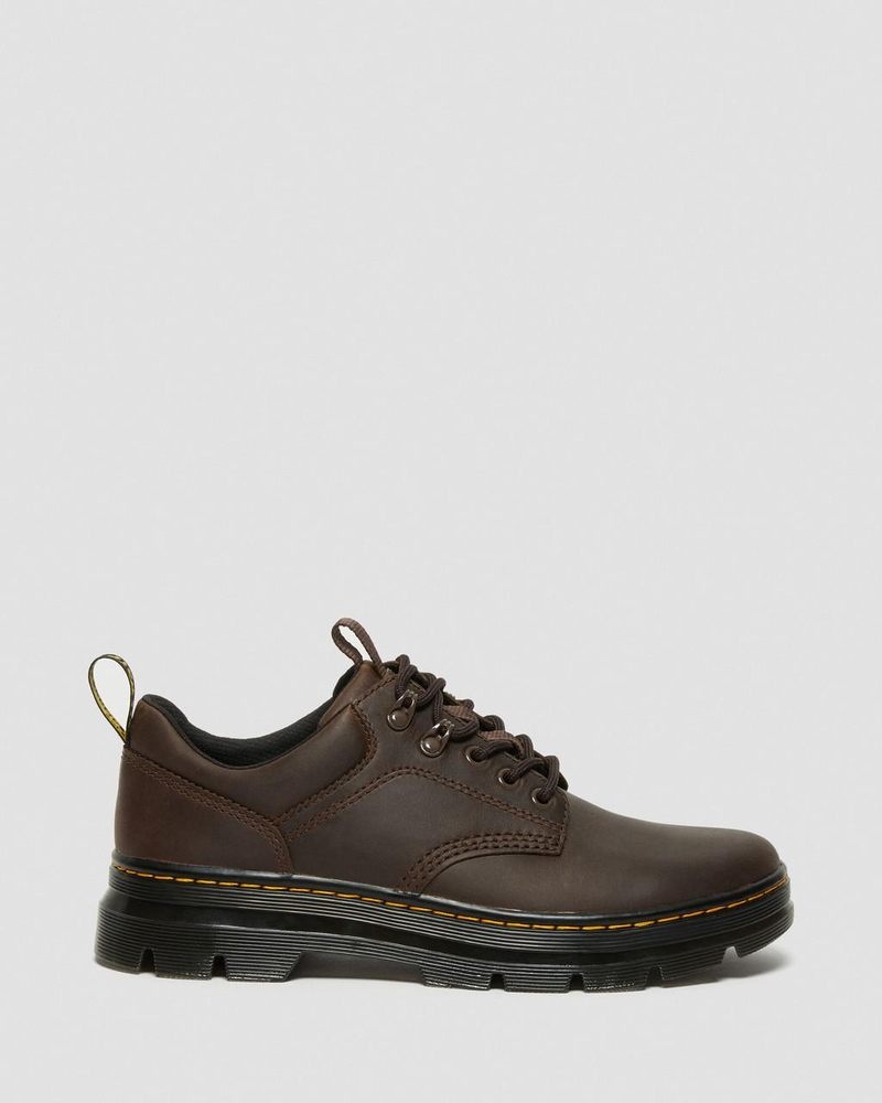 Dr Doc Martens Reeder Crazy Horse Cuero Utility Shoes (Crazy Horse) Marrom Oscuro | MZ47-L7DL