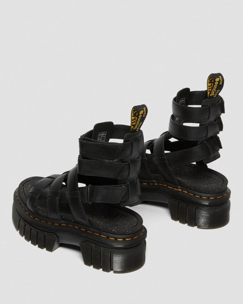 Dr Doc Martens Ricki Nappa Lux Cuero Plataforma Gladiator Sandals (Nappa Lux) Negros | FL92-Q8GV